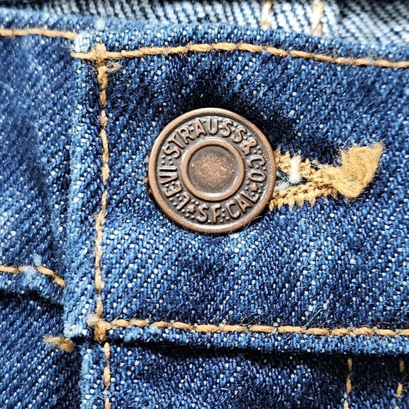 Levi's 619 VTG Jeans Mens 38x30 (27) Dark Blue Orange Tab Straight Rigid Denim - Picture 9 of 16